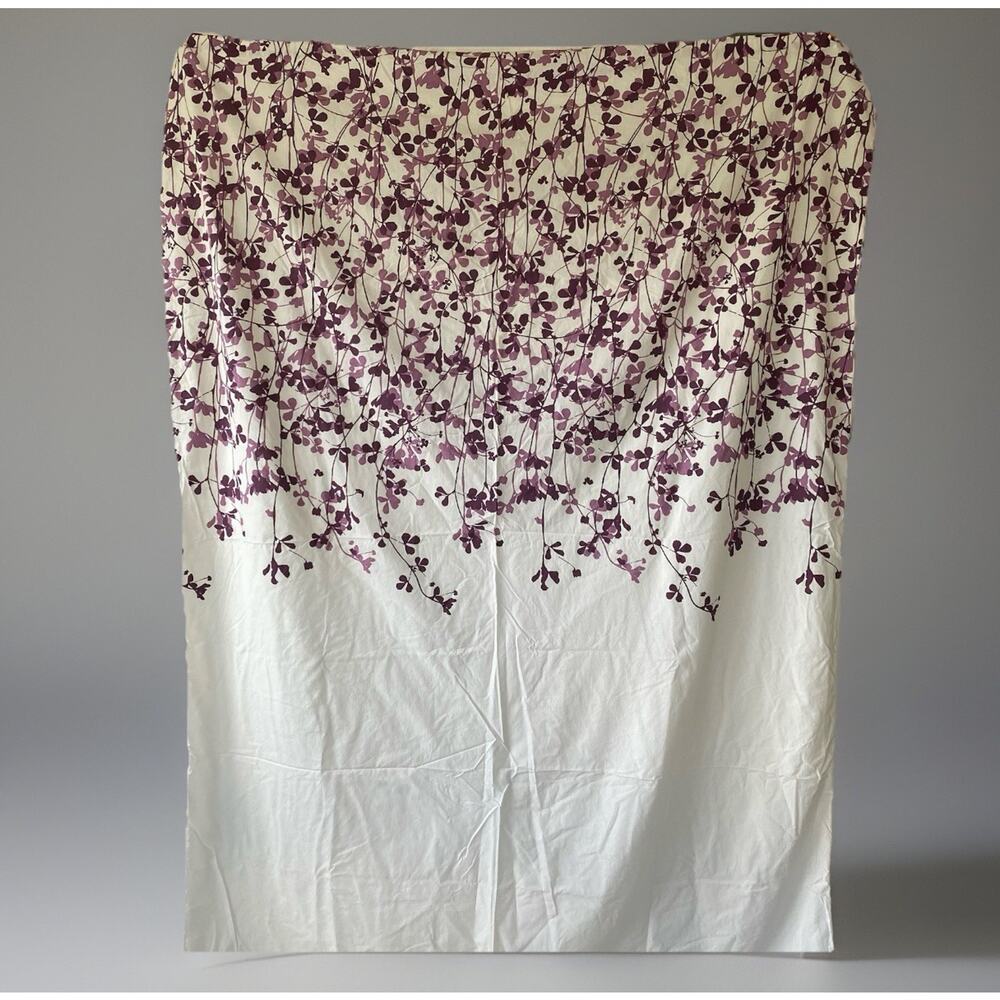 IKEA Cotton Twin Duvet Cover with Standard Pillow Case Purple Leaf Print & White
